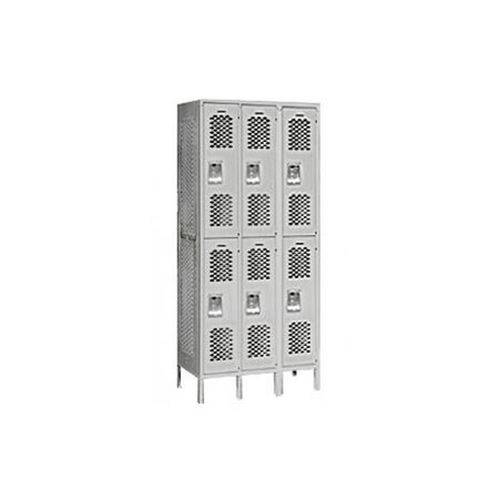 Salsbury Industries Salsbury Industries 72365GY-A 36 in. W x 78 in. H x 15 in. D Vented Metal Locker-Double Tier-3 Wide-Gray-Assembled 72365GY-A